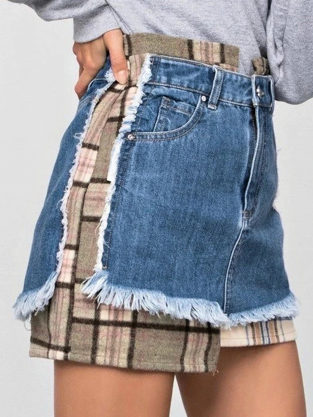 Patchwork Denim Skirt size small